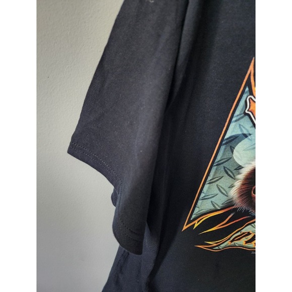 VTG NWT Hooters Owl Skull Graphic Print Black T-Shirt Men's XL Rare - Picture 7 of 16